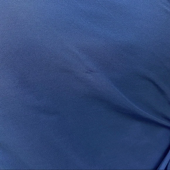 ALICE + OLIVIA BLUE ONE-SHOULDER CHIFFON DRAPED MINI DRESS - Picture 10 of 12